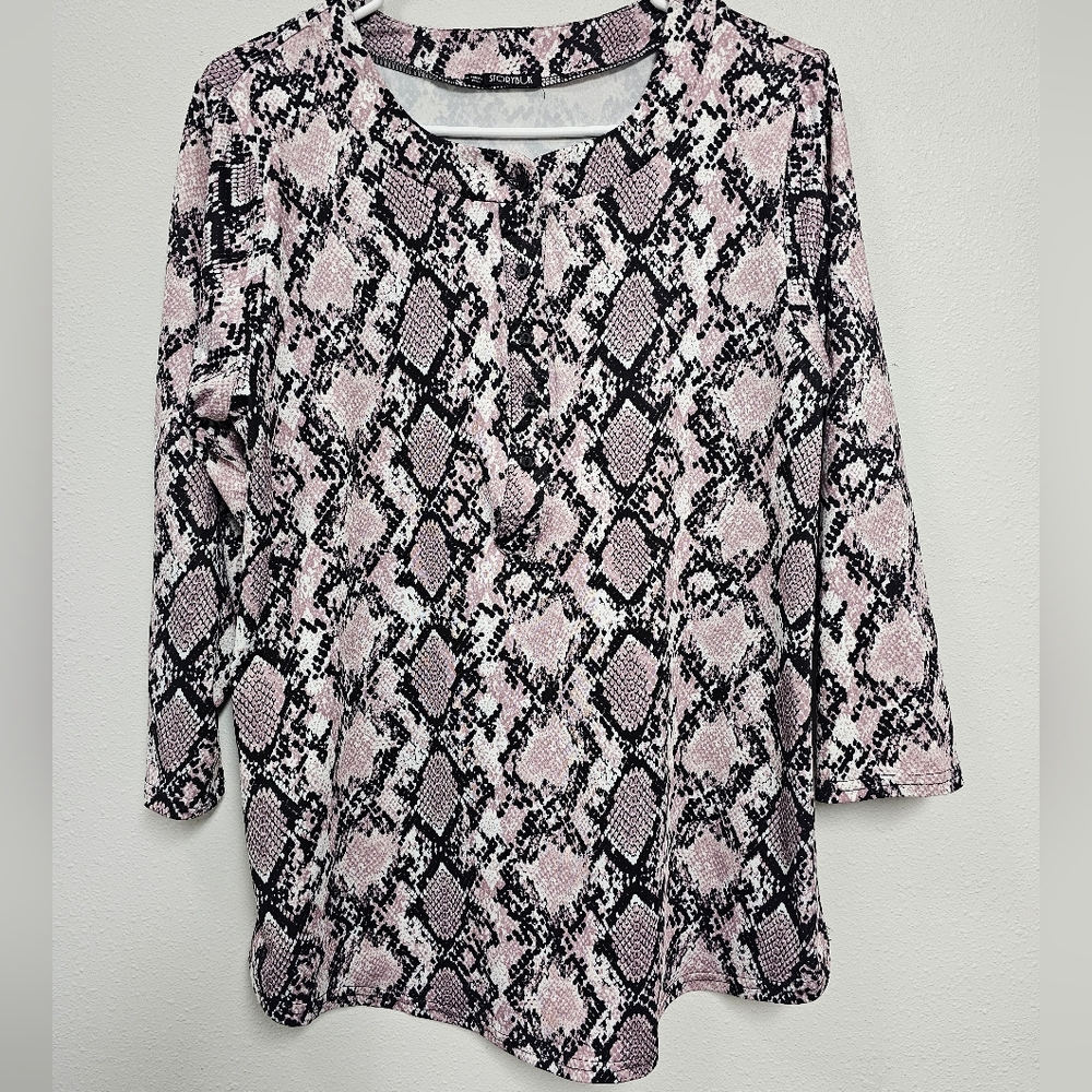 Storybuk: Snake skin lavender women blouse size medium